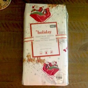 Pottery barn kids Heritage Santa Christmas crib sheet